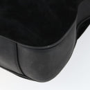 GUCCI Bamboo Hand Bag Suede 2way Gold Black 001 123 1577 Auth SW2081-14