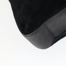 GUCCI Bamboo Hand Bag Suede 2way Gold Black 001 123 1577 Auth SW2081-15