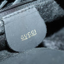 GUCCI Bamboo Hand Bag Suede 2way Gold Black 001 123 1577 Auth SW2081-21