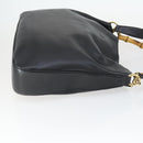 GUCCI Bamboo Shoulder Bag Leather 2way Black Gold 001 0166 1577 Auth SW2082-3