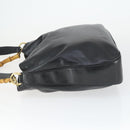 GUCCI Bamboo Shoulder Bag Leather 2way Black Gold 001 0166 1577 Auth SW2082-4