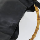 GUCCI Bamboo Shoulder Bag Leather 2way Black Gold 001 0166 1577 Auth SW2082-6