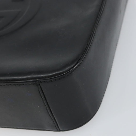 GUCCI Shoulder Bag Enamel Black 000 0506 Auth SW2083