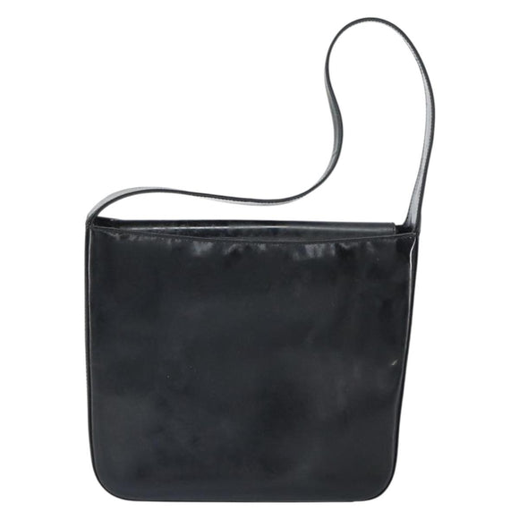 GUCCI Shoulder Bag Enamel Black 000 0506 Auth SW2083