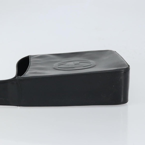 GUCCI Shoulder Bag Enamel Black 000 0506 Auth SW2083