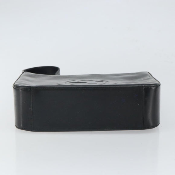 GUCCI Shoulder Bag Enamel Black 000 0506 Auth SW2083