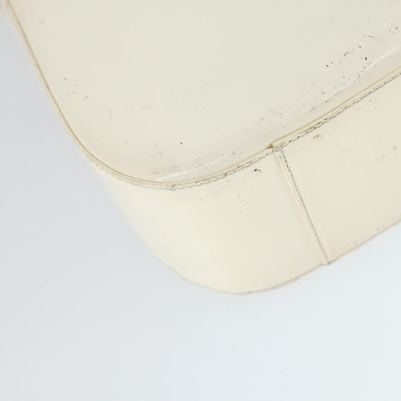 GUCCI Shoulder Bag Patent leather White Silver 007 3184 0250 Auth SW2084
