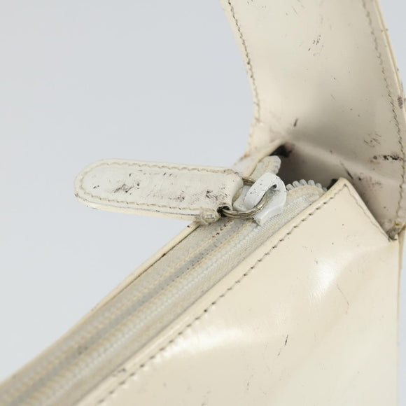 GUCCI Shoulder Bag Patent leather White Silver 007 3184 0250 Auth SW2084