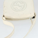 GUCCI Shoulder Bag Patent leather White Silver 007 3184 0250 Auth SW2084-6