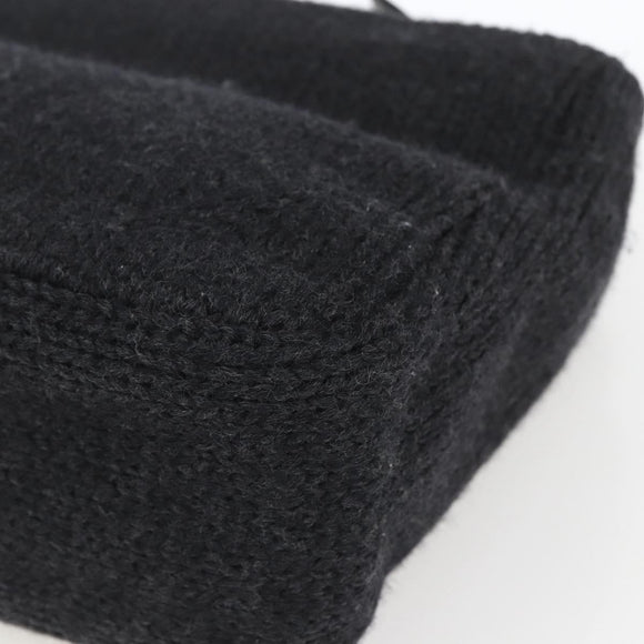 PRADA Hand Bag Wool Black Auth SW2085