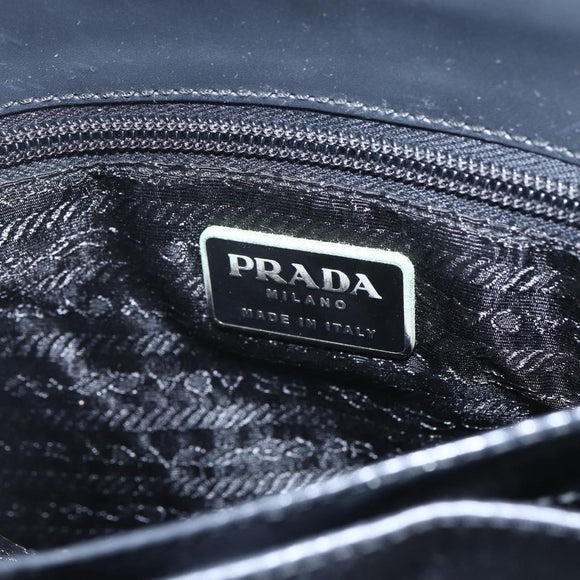 PRADA Hand Bag Wool Black Auth SW2085