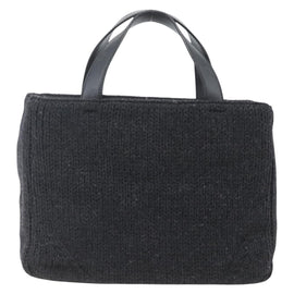 PRADA Hand Bag Wool Black Auth SW2085 - 0
