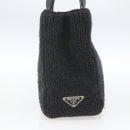 PRADA Hand Bag Wool Black Auth SW2085-3