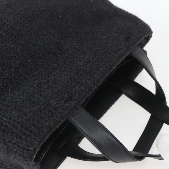 PRADA Hand Bag Wool Black Auth SW2085