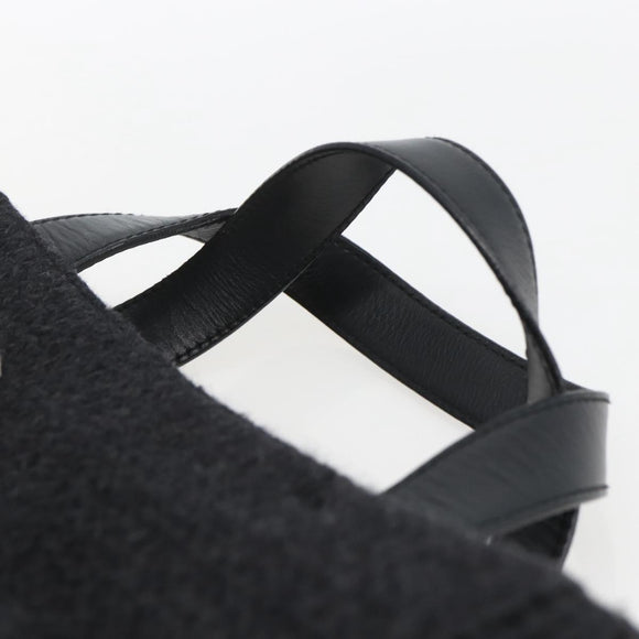 PRADA Hand Bag Wool Black Auth SW2085