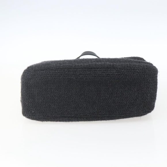 PRADA Hand Bag Wool Black Auth SW2085