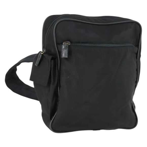 PRADA Shoulder Bag Nylon Black Silver Auth SW2087