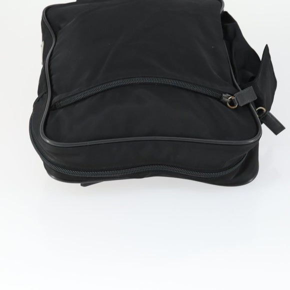 PRADA Shoulder Bag Nylon Black Silver Auth SW2087