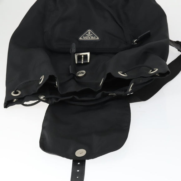 PRADA Backpack Nylon Black Silver Auth SW2088