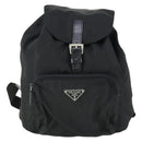 PRADA Backpack Nylon Black Silver Auth SW2088-13
