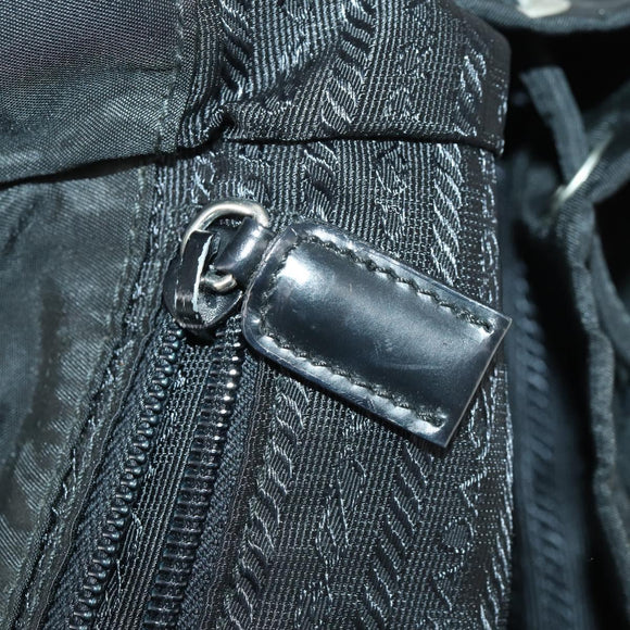 PRADA Backpack Nylon Black Silver Auth SW2088