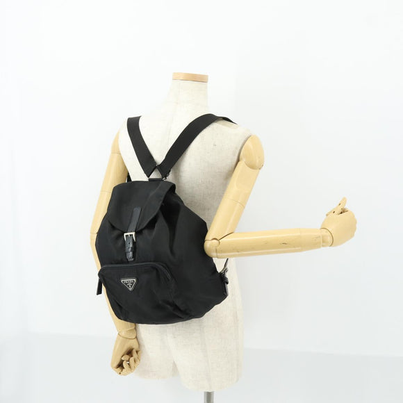 PRADA Backpack Nylon Black Silver Auth SW2088