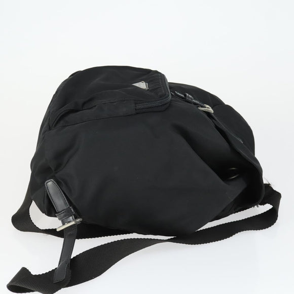 PRADA Backpack Nylon Black Silver Auth SW2088