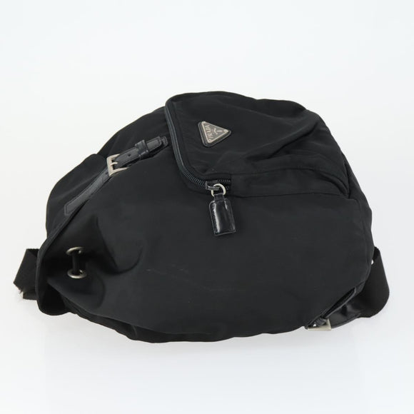 PRADA Backpack Nylon Black Silver Auth SW2088