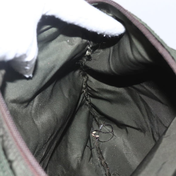 PRADA Shoulder Bag Nylon Khaki Silver Auth SW2089