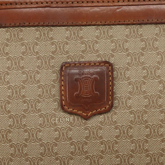 CELINE Macadam Canvas Clutch Bag PVC Beige Gold Auth SW2093