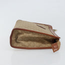 CELINE Macadam Canvas Clutch Bag PVC Beige Gold Auth SW2093-4
