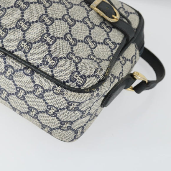 GUCCI GG Plus Supreme Shoulder Bag PVC Navy Gold Auth SW2094