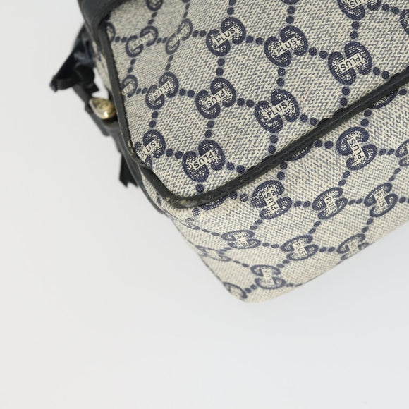 GUCCI GG Plus Supreme Shoulder Bag PVC Navy Gold Auth SW2094