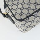GUCCI GG Plus Supreme Shoulder Bag PVC Navy Gold Auth SW2094-13
