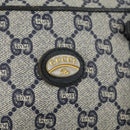 GUCCI GG Plus Supreme Shoulder Bag PVC Navy Gold Auth SW2094-14