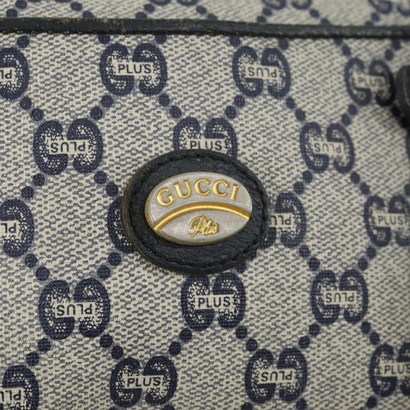 GUCCI GG Plus Supreme Shoulder Bag PVC Navy Gold Auth SW2094