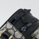 GUCCI GG Plus Supreme Shoulder Bag PVC Navy Gold Auth SW2094-15