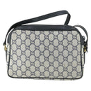 GUCCI GG Plus Supreme Shoulder Bag PVC Navy Gold Auth SW2094-3
