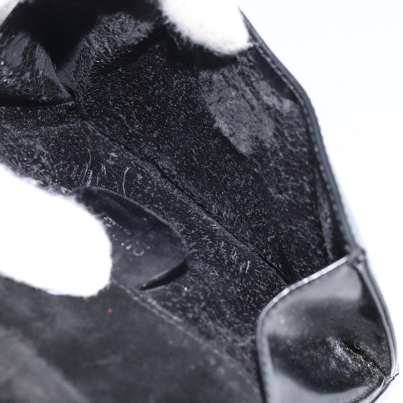 GUCCI Shoulder Bag Patent leather Black Silver Auth SW2095