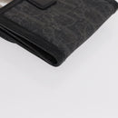 Christian Dior Trotter Canvas Trifold Wallet Black Silver Auth SW2098-10