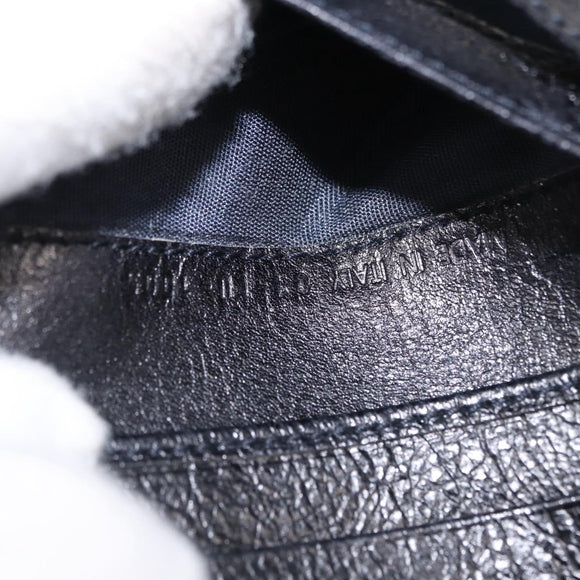 Christian Dior Trotter Canvas Trifold Wallet Black Silver Auth SW2098