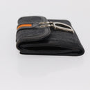 Christian Dior Trotter Canvas Trifold Wallet Black Silver Auth SW2098-5