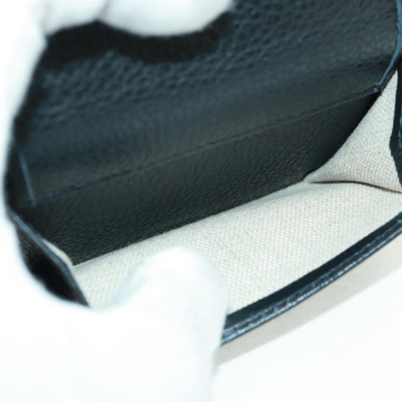 Jimmy Choo Trifold Wallet Leather Black Gold Silver Auth SW2099V