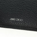 Jimmy Choo Trifold Wallet Leather Black Gold Silver Auth SW2099V-20