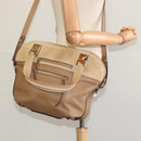 Chloe Angie Hand Bag Leather 2way Brown Auth sw210-24