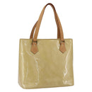 LOUIS VUITTON Monogram Vernis Houston Hand Bag Beige M91004 LV Auth SW2105-1