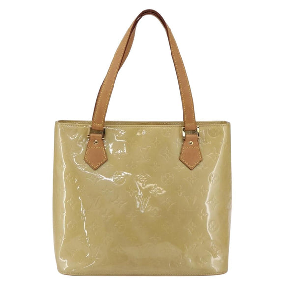 LOUIS VUITTON Monogram Vernis Houston Hand Bag Beige M91004 LV Auth SW2105