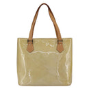 LOUIS VUITTON Monogram Vernis Houston Hand Bag Beige M91004 LV Auth SW2105-2