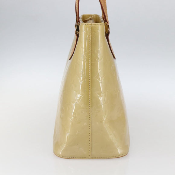 LOUIS VUITTON Monogram Vernis Houston Hand Bag Beige M91004 LV Auth SW2105