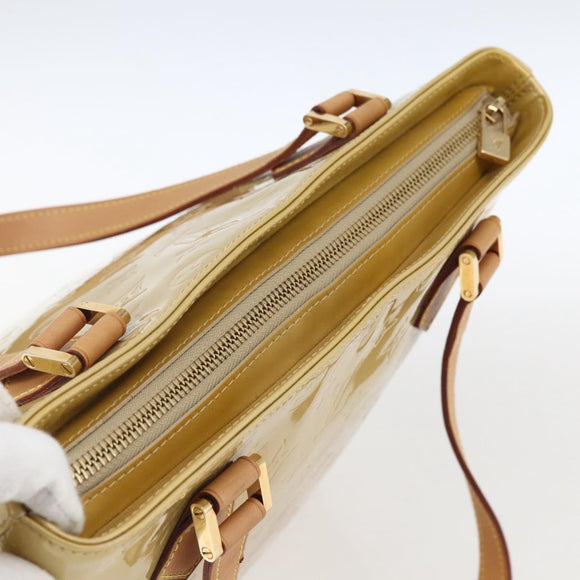 LOUIS VUITTON Monogram Vernis Houston Hand Bag Beige M91004 LV Auth SW2105